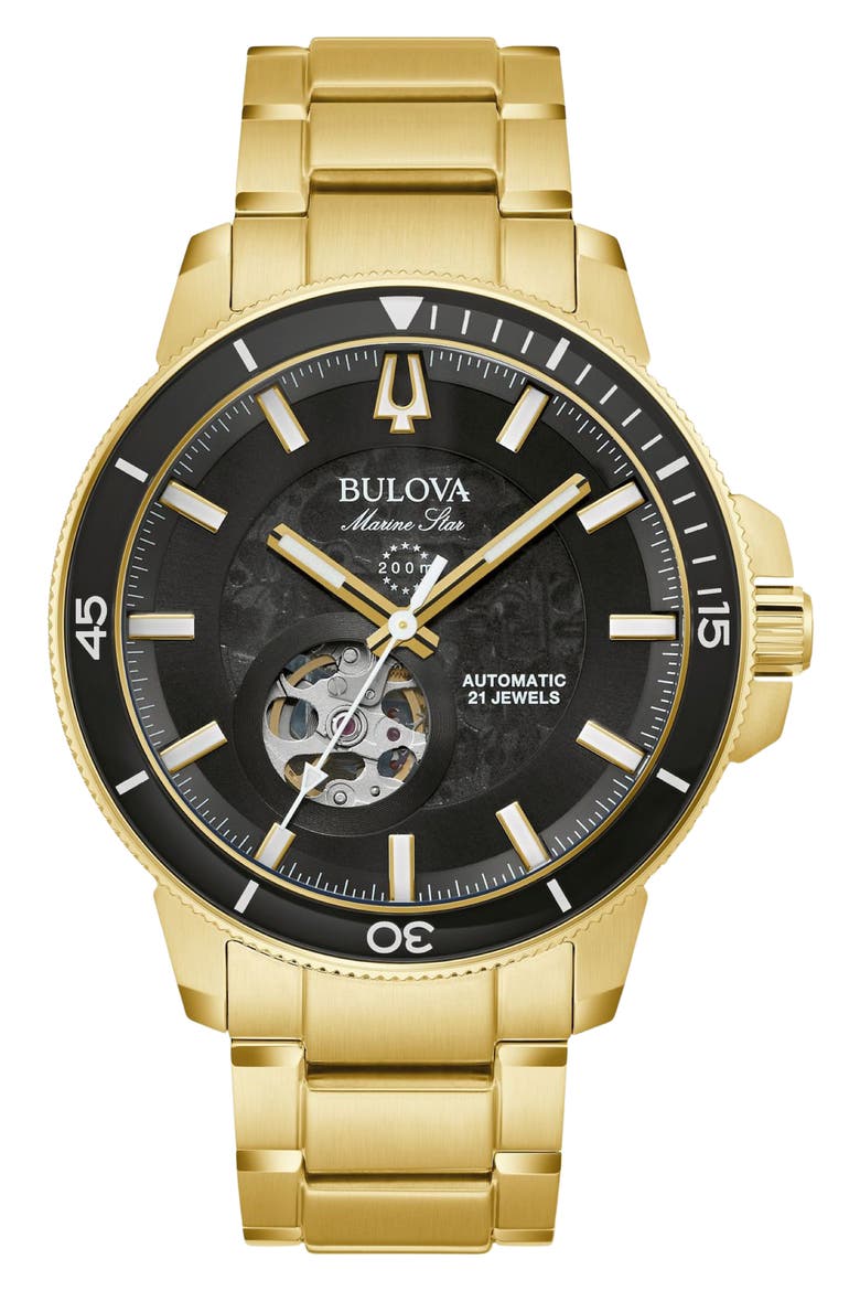 Marine Star Automatic Bracelet Watch, 45mm, Main, color, GOLD