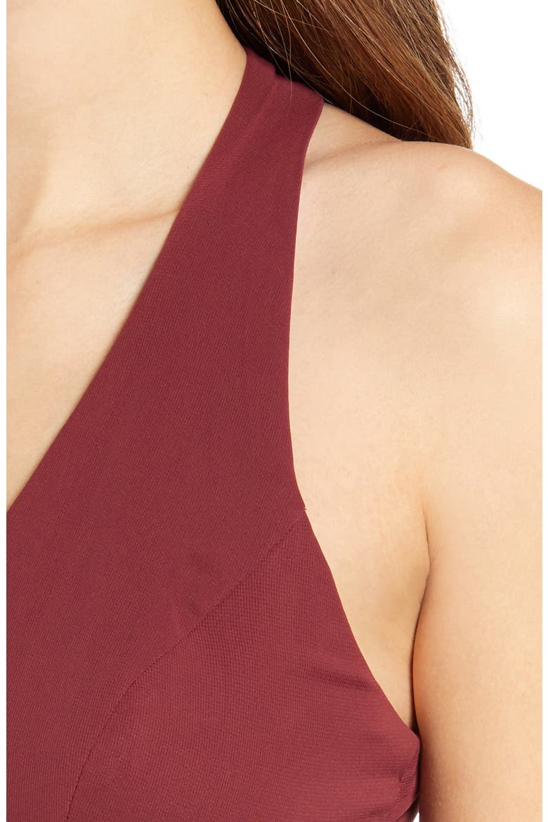 Arielle V-Neck Lux Chiffon Jumpsuit, Alternate, color, BURGUNDY