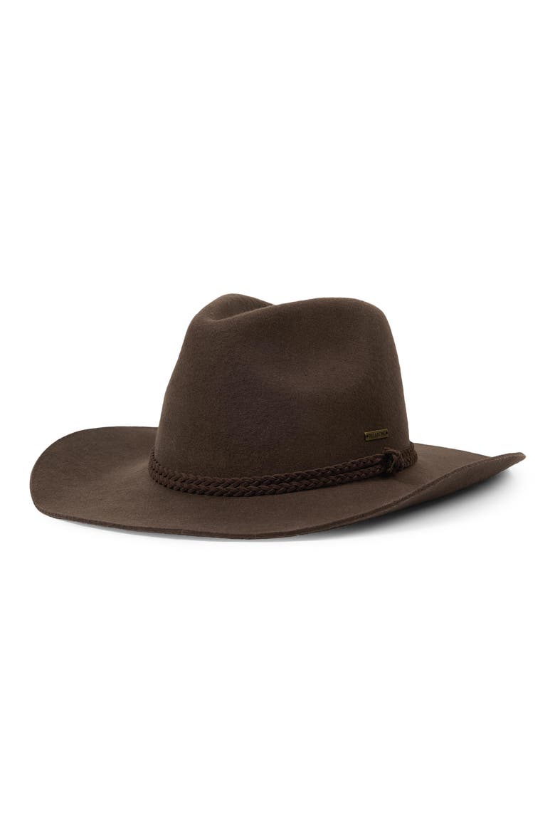 Wool Felt Cowboy Hat, Main, color, TEAK