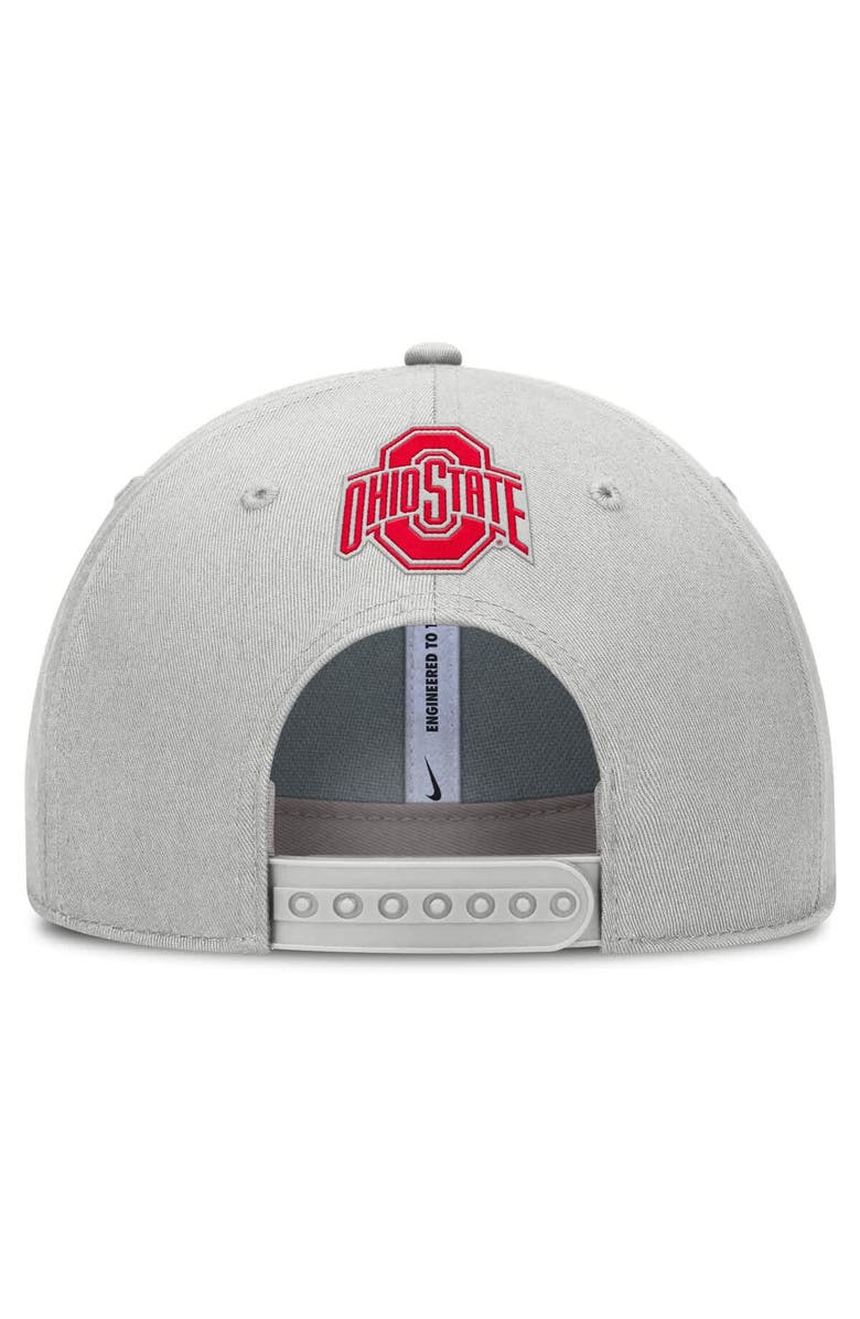 Nike Men's Nike Gray Ohio State Buckeyes 2025 Sideline Dust Pinched Rise Adjustable Hat, Alternate, color,
