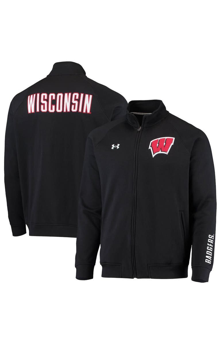 Under Armour Men's Under Armour Black Wisconsin Badgers Raglan Game Day Triad Full-Zip Jacket, Main, color, 