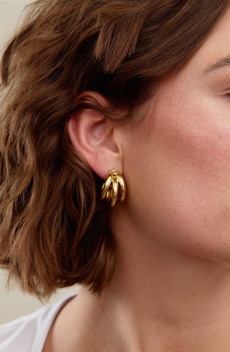 Set & Stones Anniston Triple Row Hoop Earrings, Alternate, color, Gold