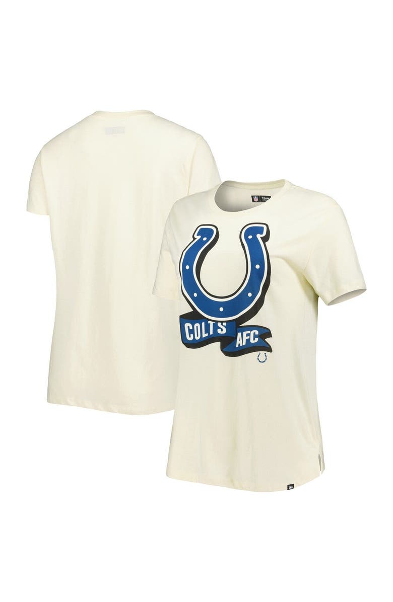 New Era Women's New Era Cream Indianapolis Colts Chrome Sideline T-Shirt, Main, color, Cream
