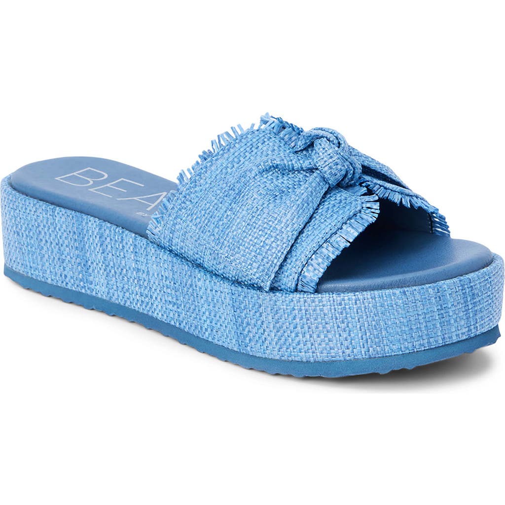 Beach By Matisse Sunda Platform Slide Sandal In Blue