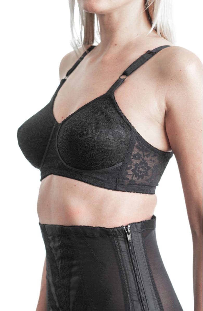 Rago Expandable Cup Wireless Shaper Bra, Alternate, color, Black