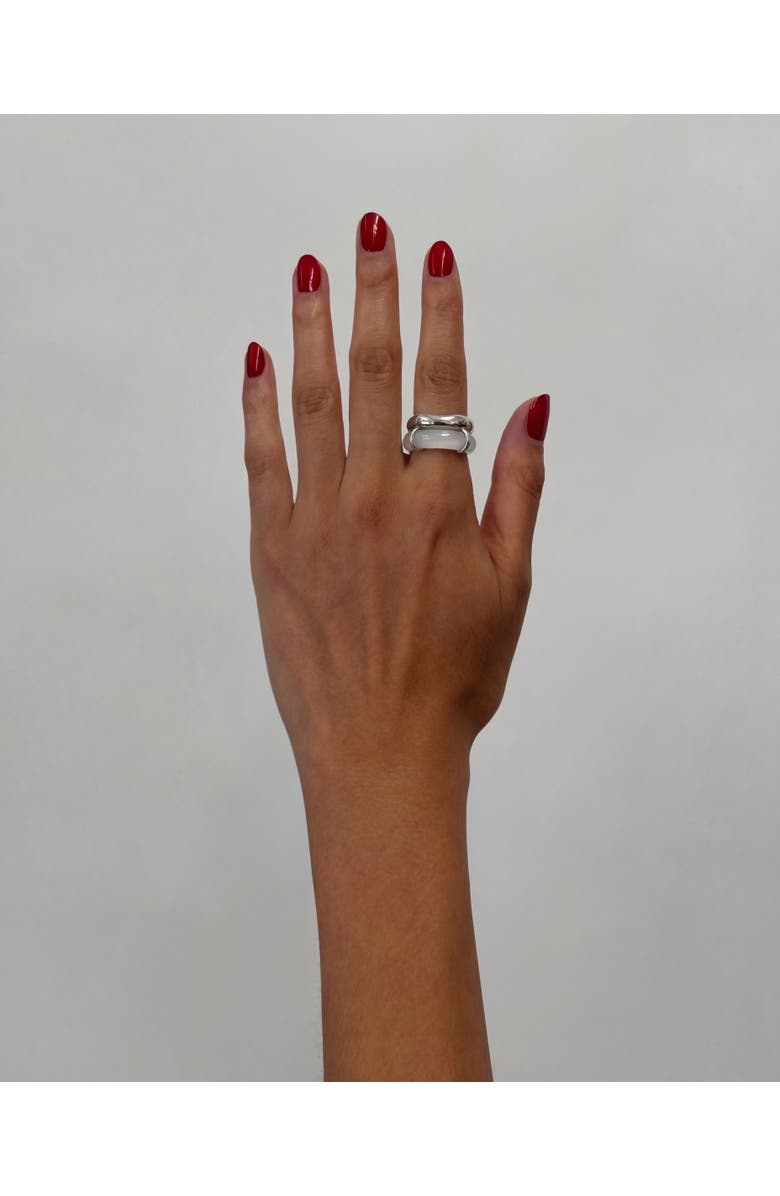 seree Cove White Jade Stone Sculpted Ring, Alternate, color, White