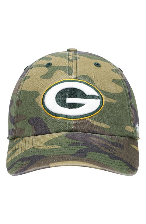 Men's '47 Camo Green Bay Packers Woodland Clean Up Adjustable Hat