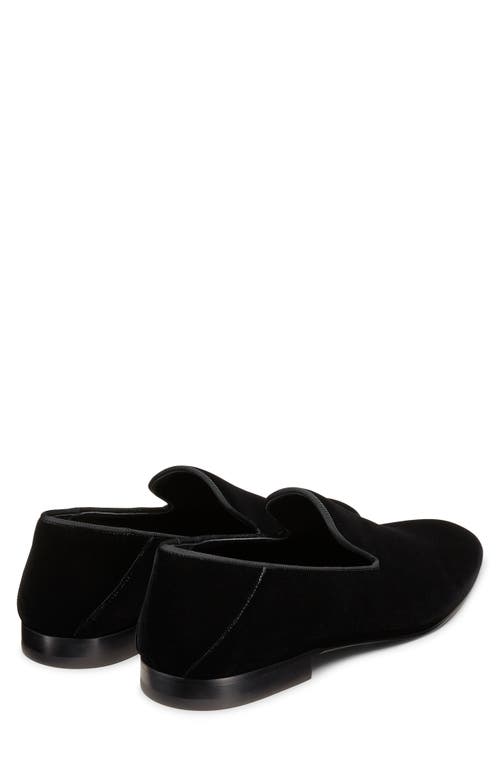 Stuart Weitzman Buzz Venetian Loafer In Black Velvet