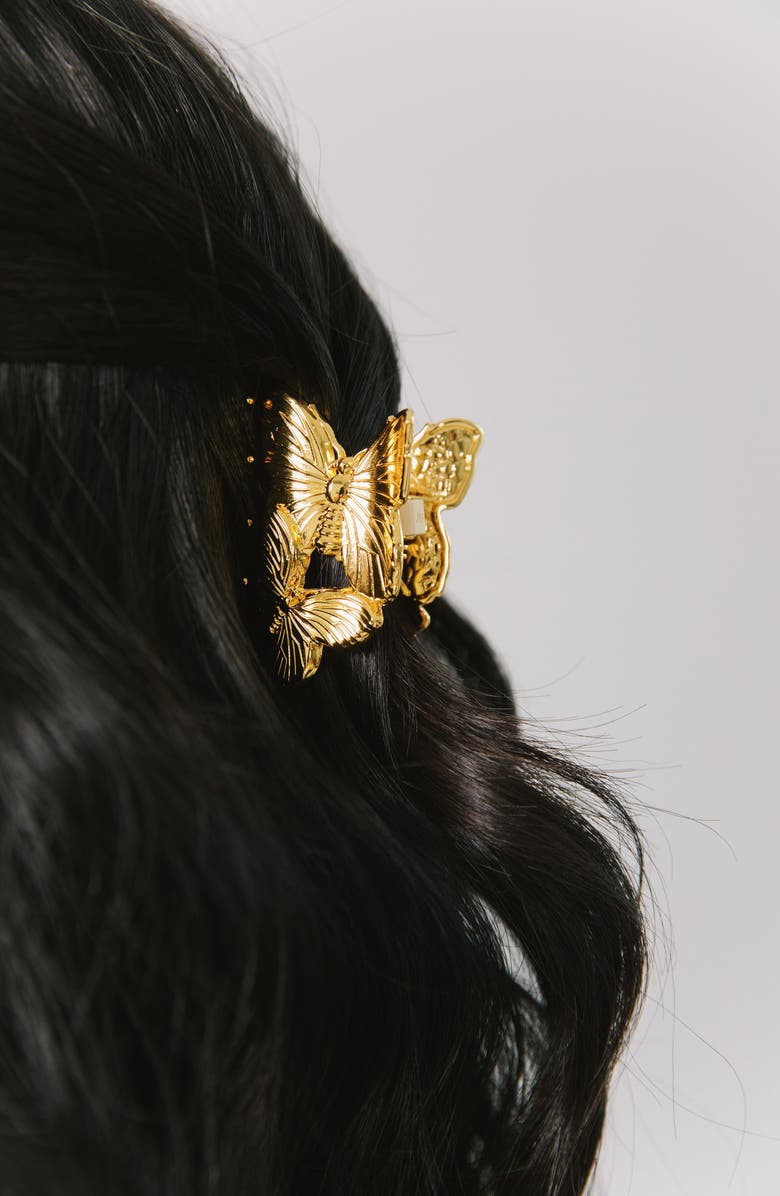 Jennifer Behr Papillon Gold Claw Clip, Alternate, color, Gold