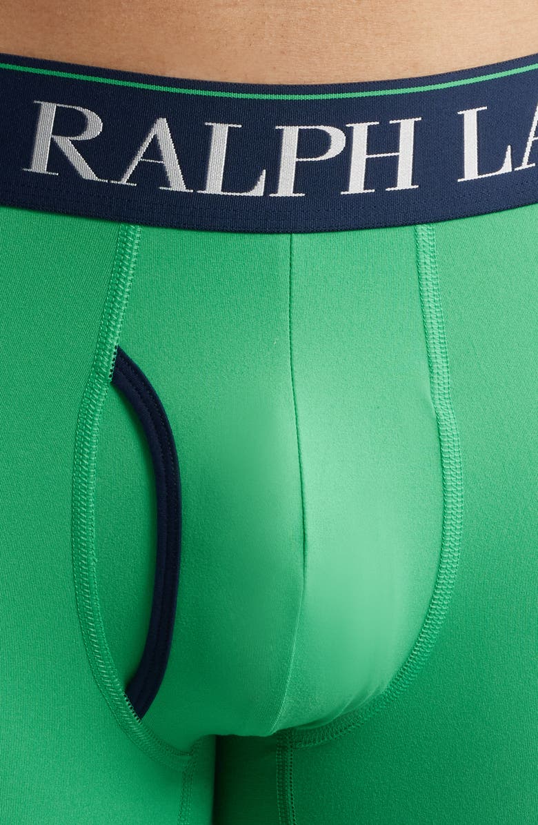 Polo Ralph Lauren Assorted 3-Pack 4D-Flex Microfiber Boxer Briefs, Alternate, color, Green/ Navy/ Blue