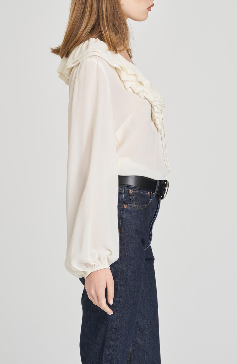 WAYF Agnes Ruffle Top, Alternate, color, Cream