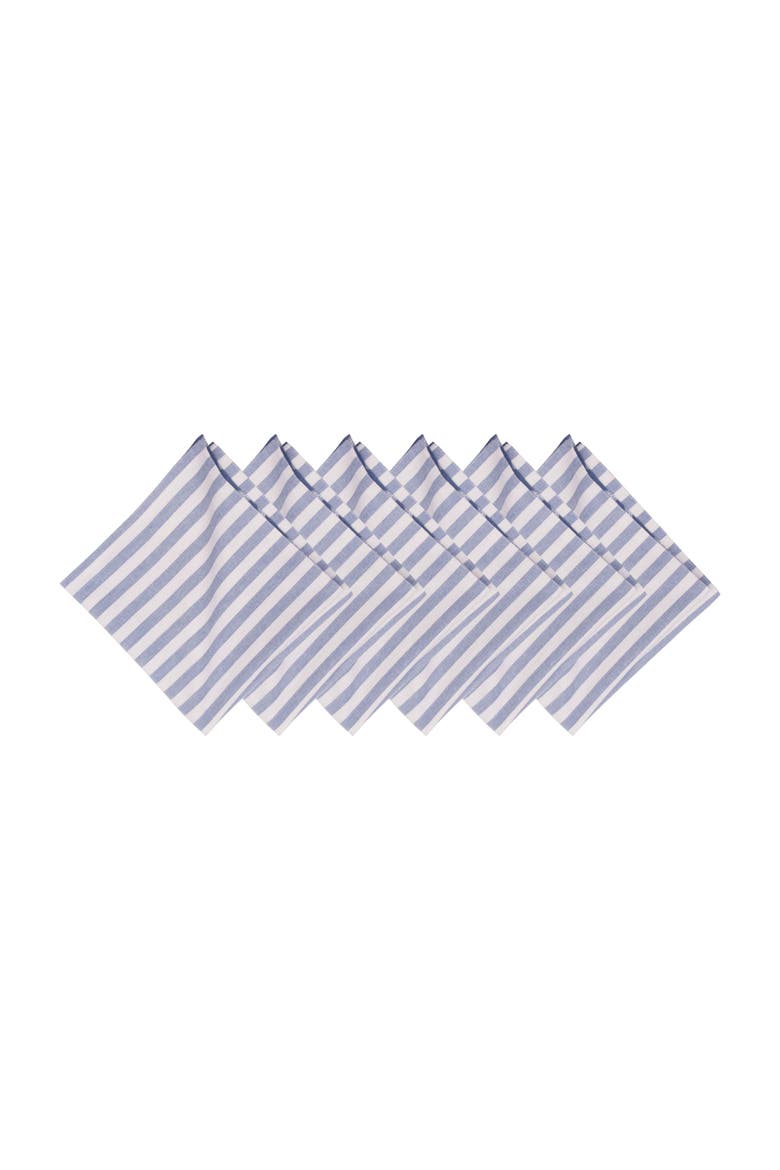 Calming Seas Starfish Reversible Hemstitch Napkins Set of 6, Alternate, color, Blue
