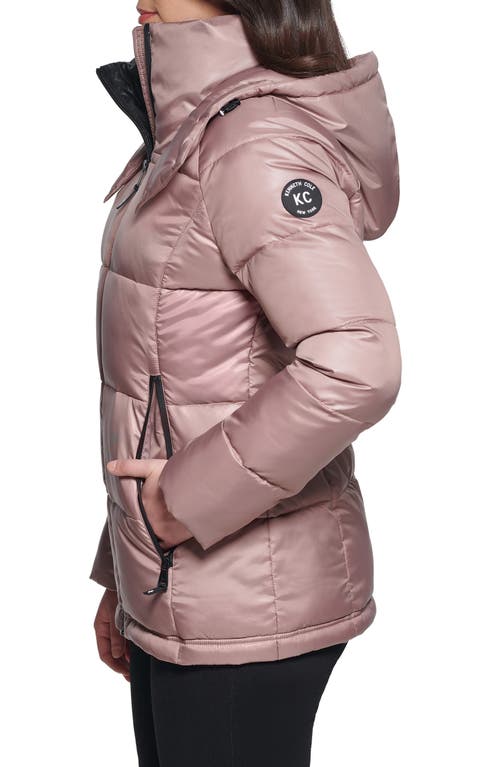 Kenneth Cole New York Cire Hooded Puffer Jacket In Bark