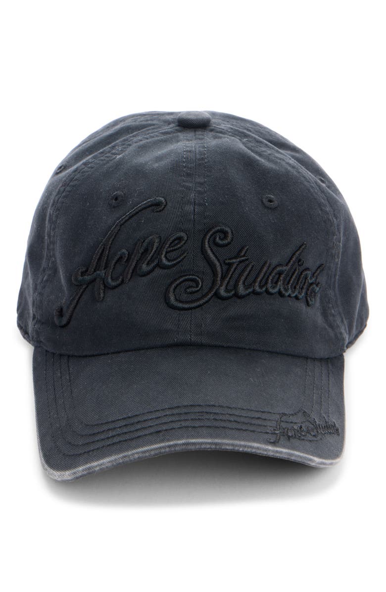 Acne Studios Carliy Venice Embroidered Logo Baseball Cap, Alternate, color, Black
