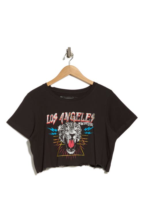 Prince Peter Los Angeles Tiger Crop Graphic T-shirt In Black