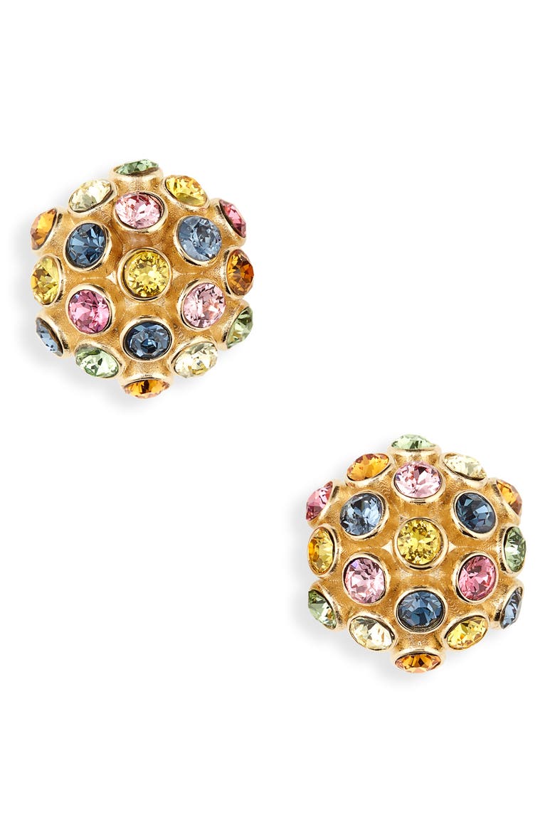 Sputnik Multicolor Crystal Post Earrings, Main, color, RAINBOW