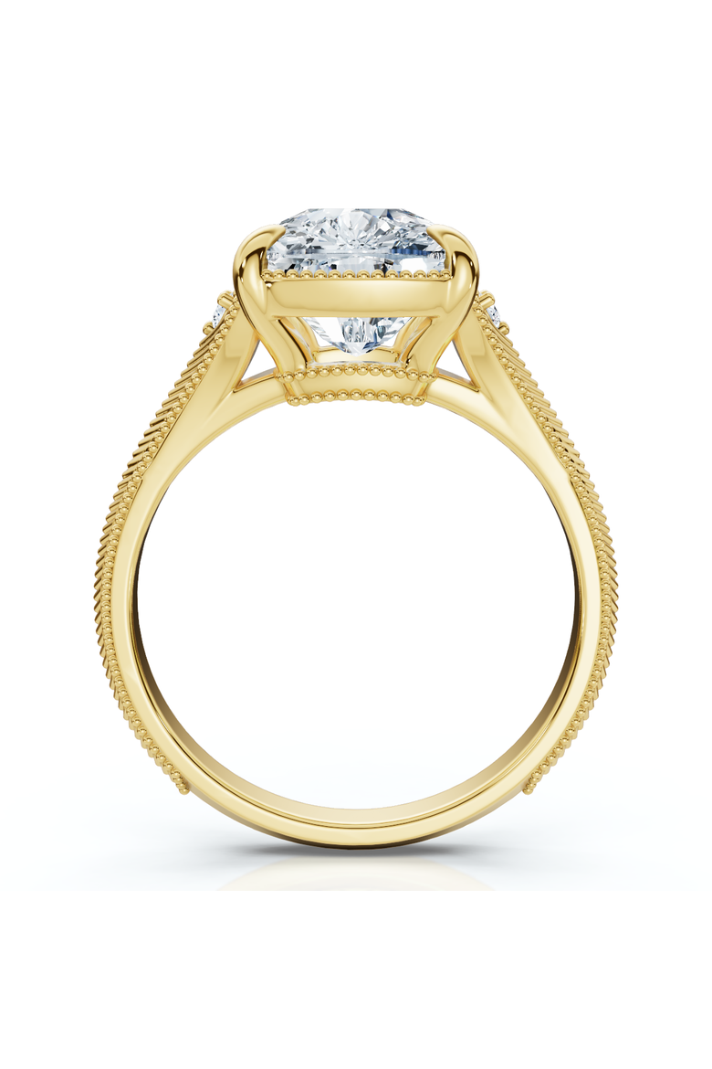 Certified 5Ct Taylor Elongated Cushion Engagement Ring 14k Gold Lab Grown, Alternate, color, 14k Yellow Gold