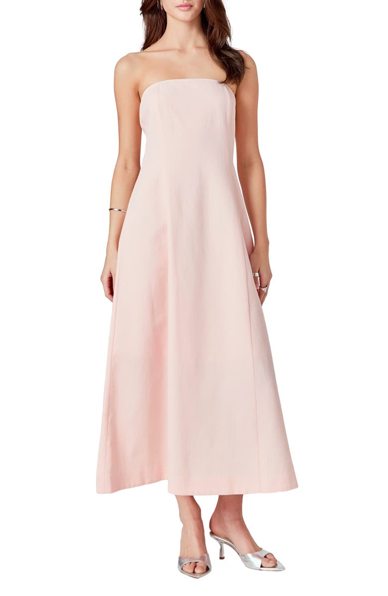 Endless Rose Strapless Linen Dress, Main, color, Pink