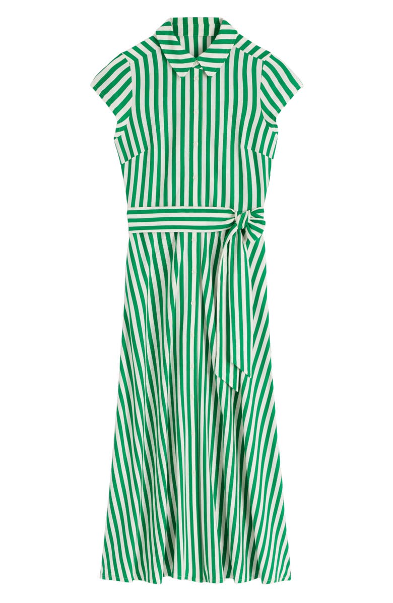 Boden Marcia Stripe Cap Sleeve Cotton Blend Jersey Shirtdress, Alternate, color, 