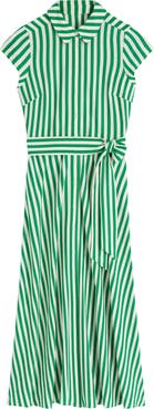 Boden Marcia Stripe Cap Sleeve Cotton Blend Jersey Shirtdress