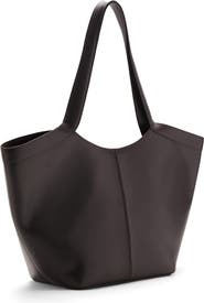MANGO Large Leather Shoulder Bag