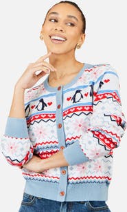 Yumi Penquin Fairisle Cardigan