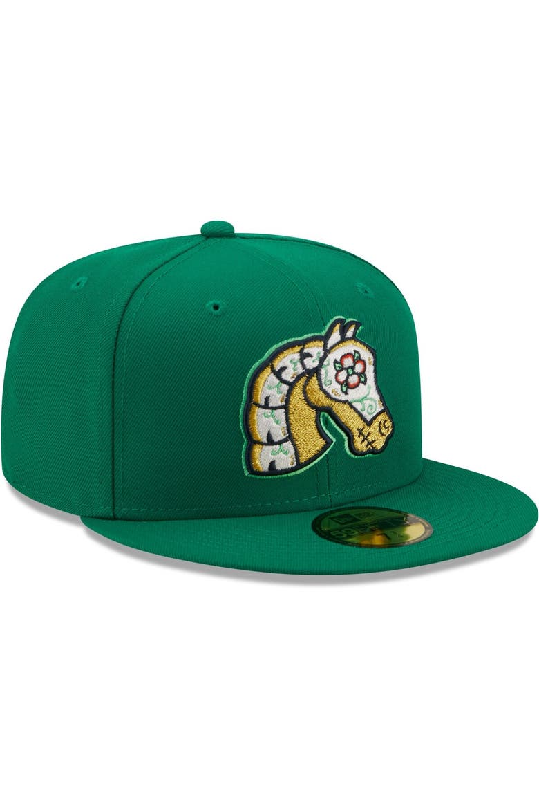 Men's New Era Green Caballeros de Charlotte Copa De La Diversion 59FIFTY Fitted Hat, Alternate, color, Green