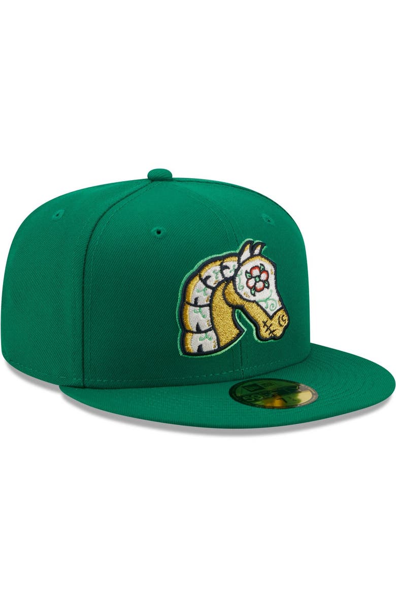 New Era Men's New Era Green Caballeros de Charlotte Copa De La Diversion 59FIFTY Fitted Hat, Alternate, color, Green