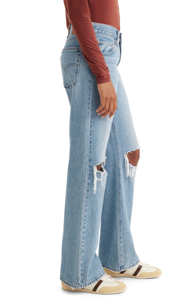 Levi's<sup>®</sup> Ripped Baggy Bootcut Jeans, Alternate, color,