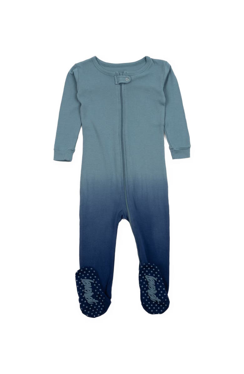 Leveret Kids Footed Tie Dye Cotton Matching Family Pajamas, Main, color, Tie Dye Blue