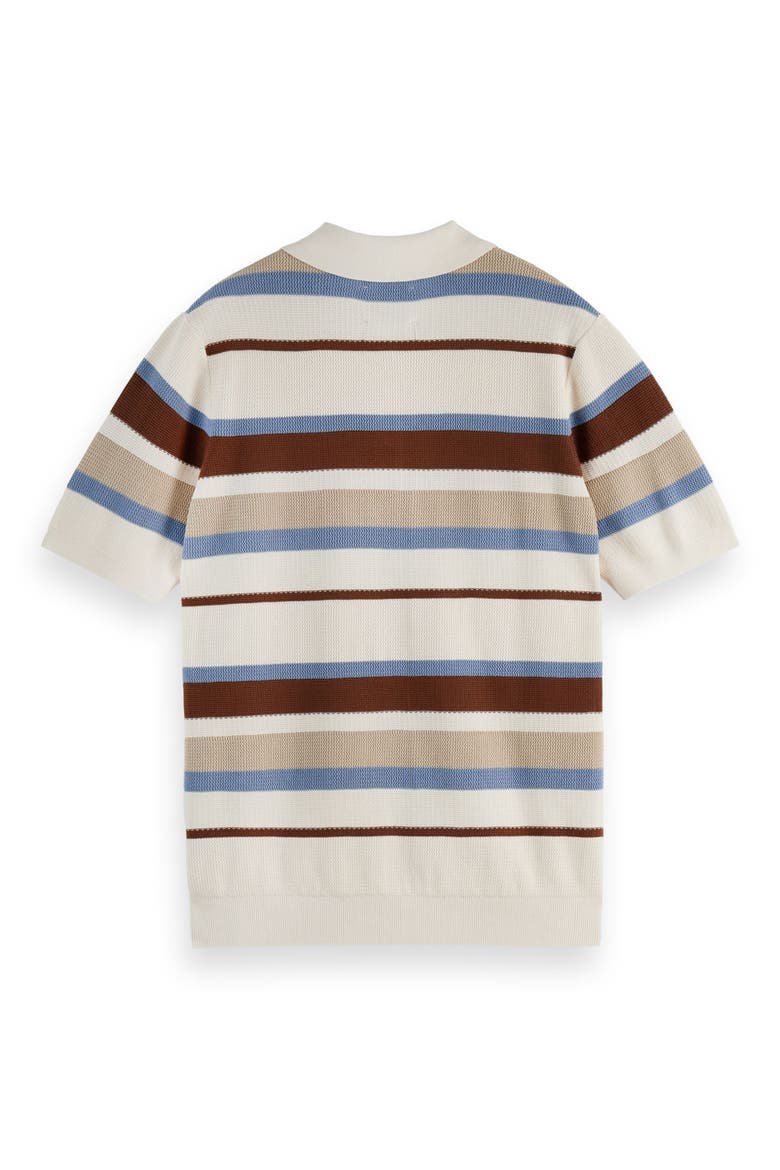 Stripe Textured Cotton Knit Polo, Alternate, color, PLAZA TAUPE STRIPE