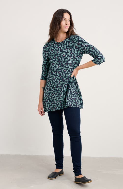Seasalt Cornwall Killiow Floral Tunic Top In Black