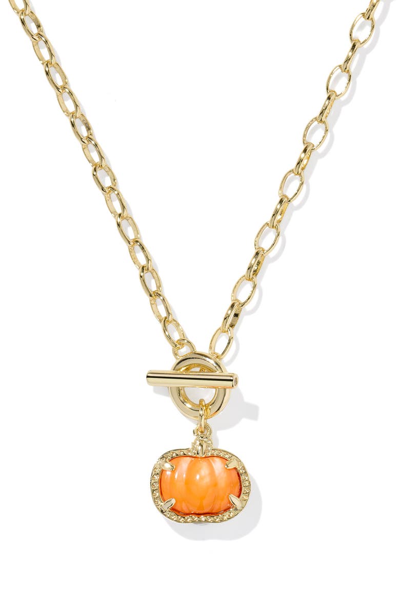 Kendra Scott Pumpking Pendant Toggle Necklace, Main, color,