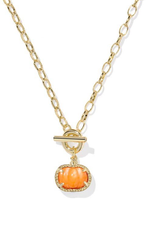 Pumpking Pendant Toggle Necklace