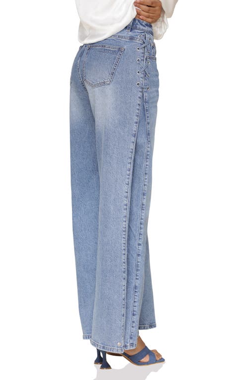 Avec Les Filles High Waist Adjustable Leg Jeans In Kauri Wash