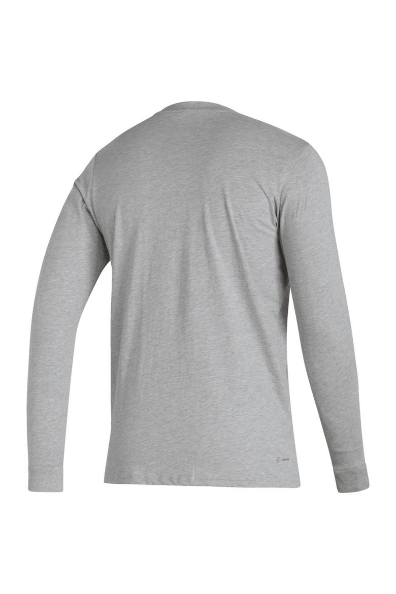 Men's adidas Heather Gray Boca Juniors Team Crest Long Sleeve T-Shirt, Alternate, color, Heather Gray