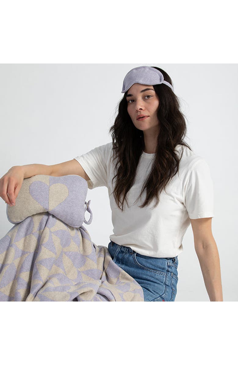 Pink Lemonade Amore Organic Cotton Travel Blanket and Eye Mask Set, Alternate, color, Lavender