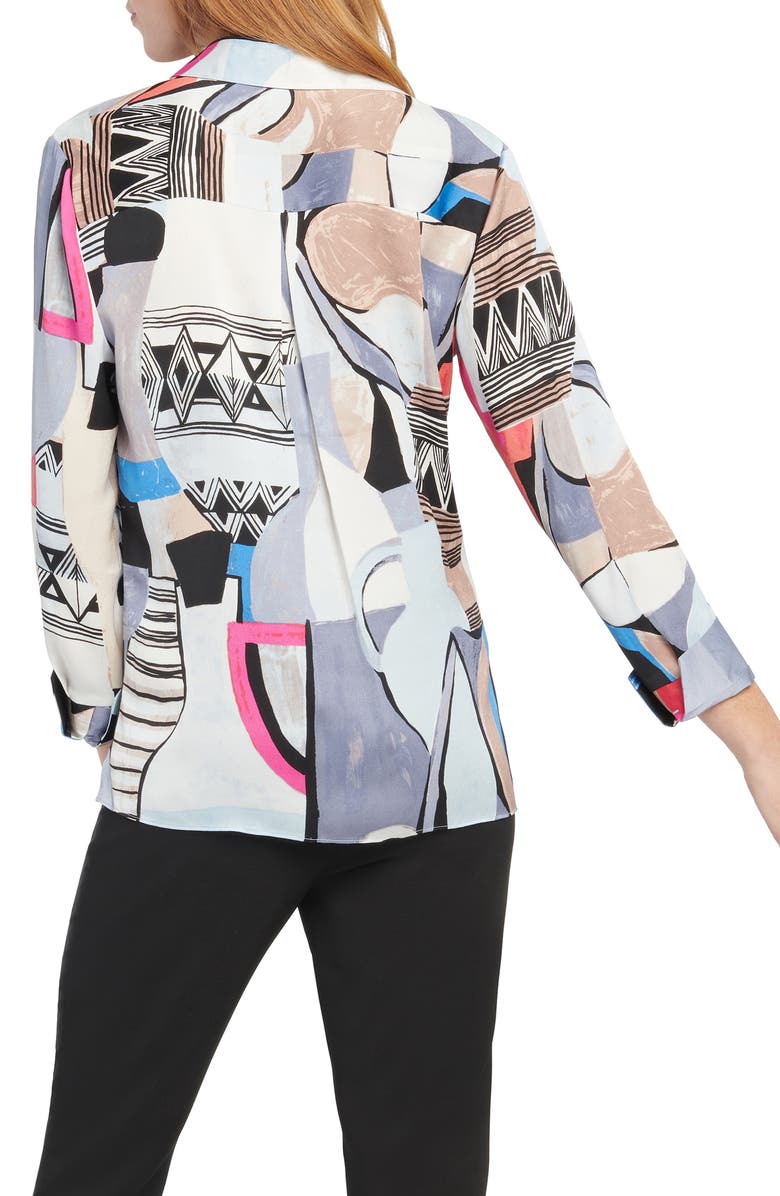 NIC+ZOE Pottery Print Button Front Shirt, Alternate, color,