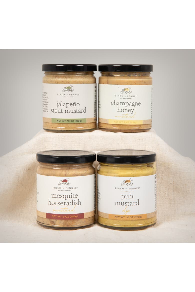 4 Piece Son of a Mustard Sampler Pack Gift Box, Main, color, Brown