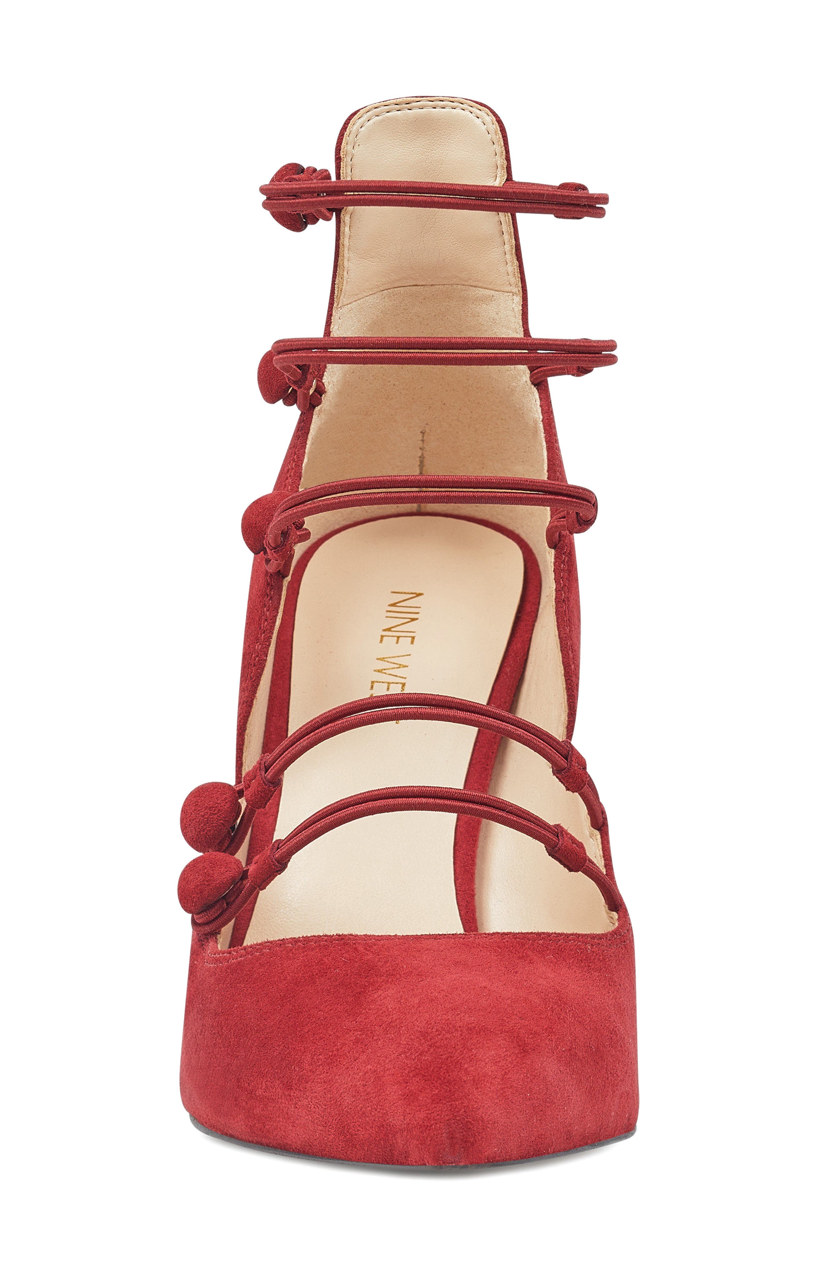 Tennyson Strappy Pump, Alternate, color, RED SUEDE