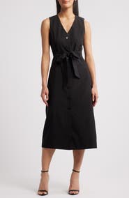 ZOE AND CLAIRE Sleeveless Belted Dress