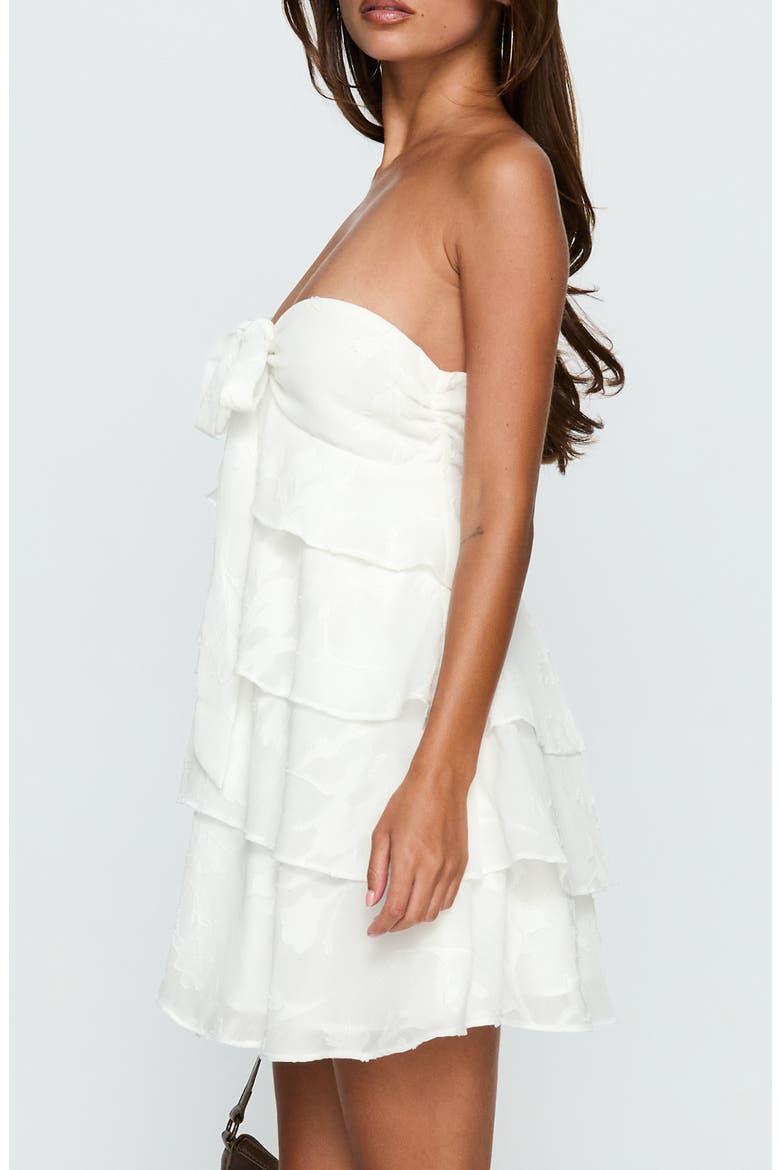 Kalari Strapless Layered Minidress, Alternate, color, WHITE
