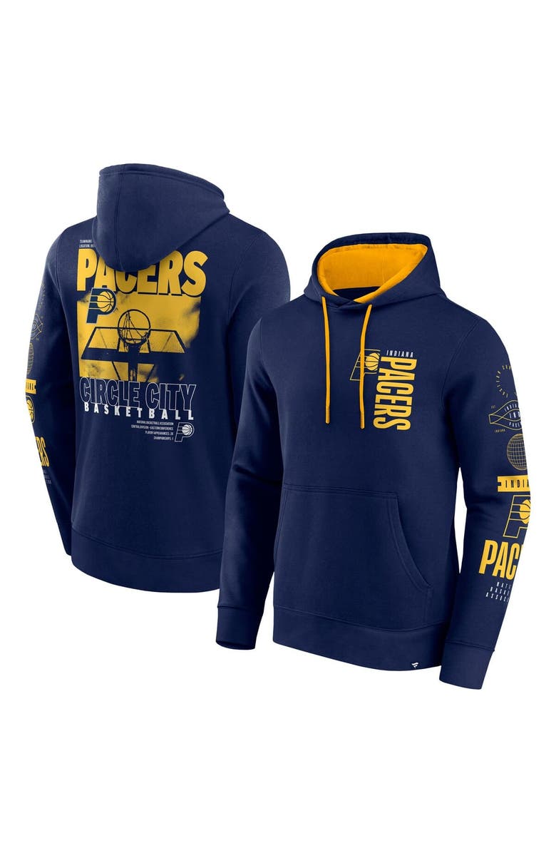 FANATICS Men's Fanatics Navy Indiana Pacers Game Time Crossover Pullover Hoodie, Main, color, Navy