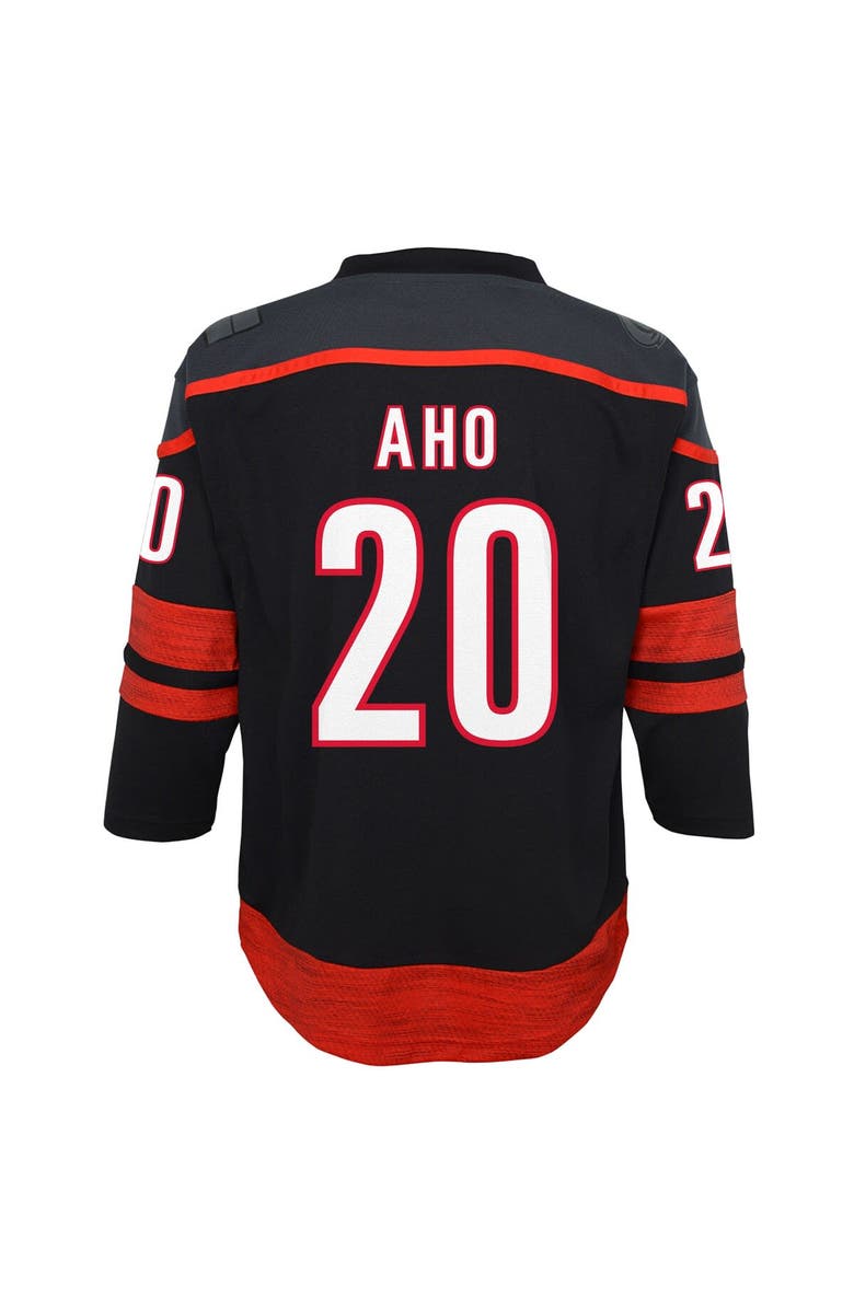 Outerstuff Youth Sebastian Aho Black Carolina Hurricanes Home Replica Player Jersey, Alternate, color,