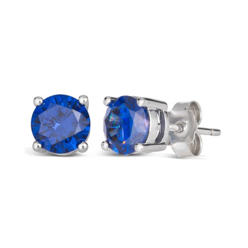 Anna Zuckerman Rainbow Gem Studs In Royal Blue