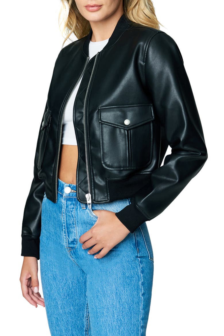 Faux Leather Bomber Jacket, Alternate, color, X FACTOR