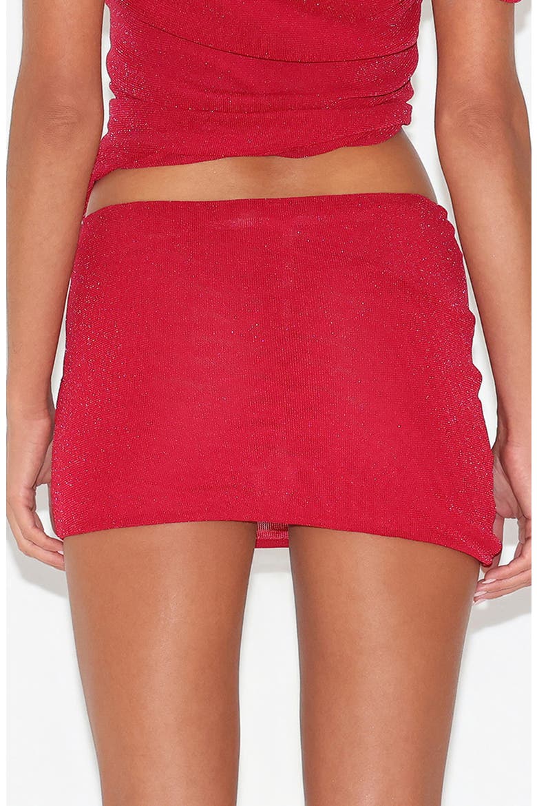 Cobi Sparkle Low Rise Miniskirt, Alternate, color, RED SPARKLE