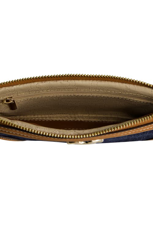 True Religion Horseshoe Denim Wristlet Wallet In Dark Denim
