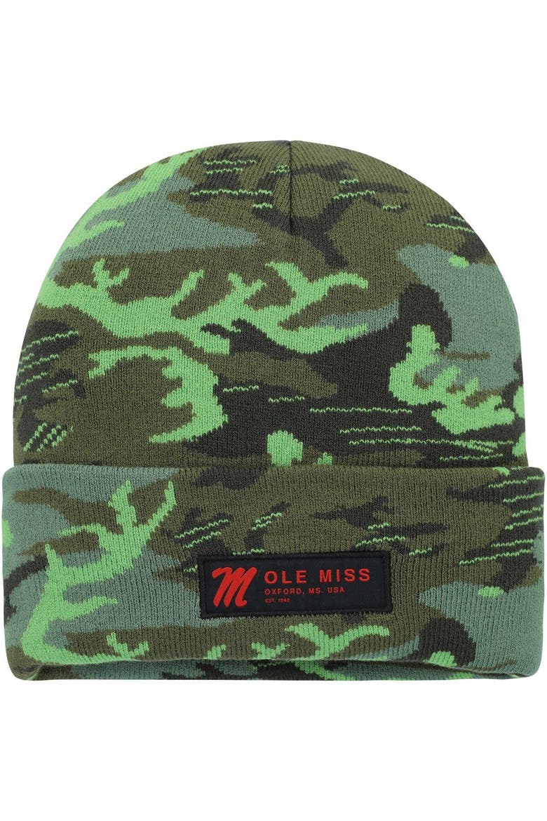 Men's Nike Camo Ole Miss Rebels Veterans Day Cuffed Knit Hat, Main, color, Camo