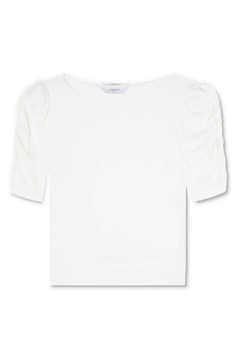 LK Bennett Diana Puff Sleeve T-Shirt, Alternate, color, Ecru